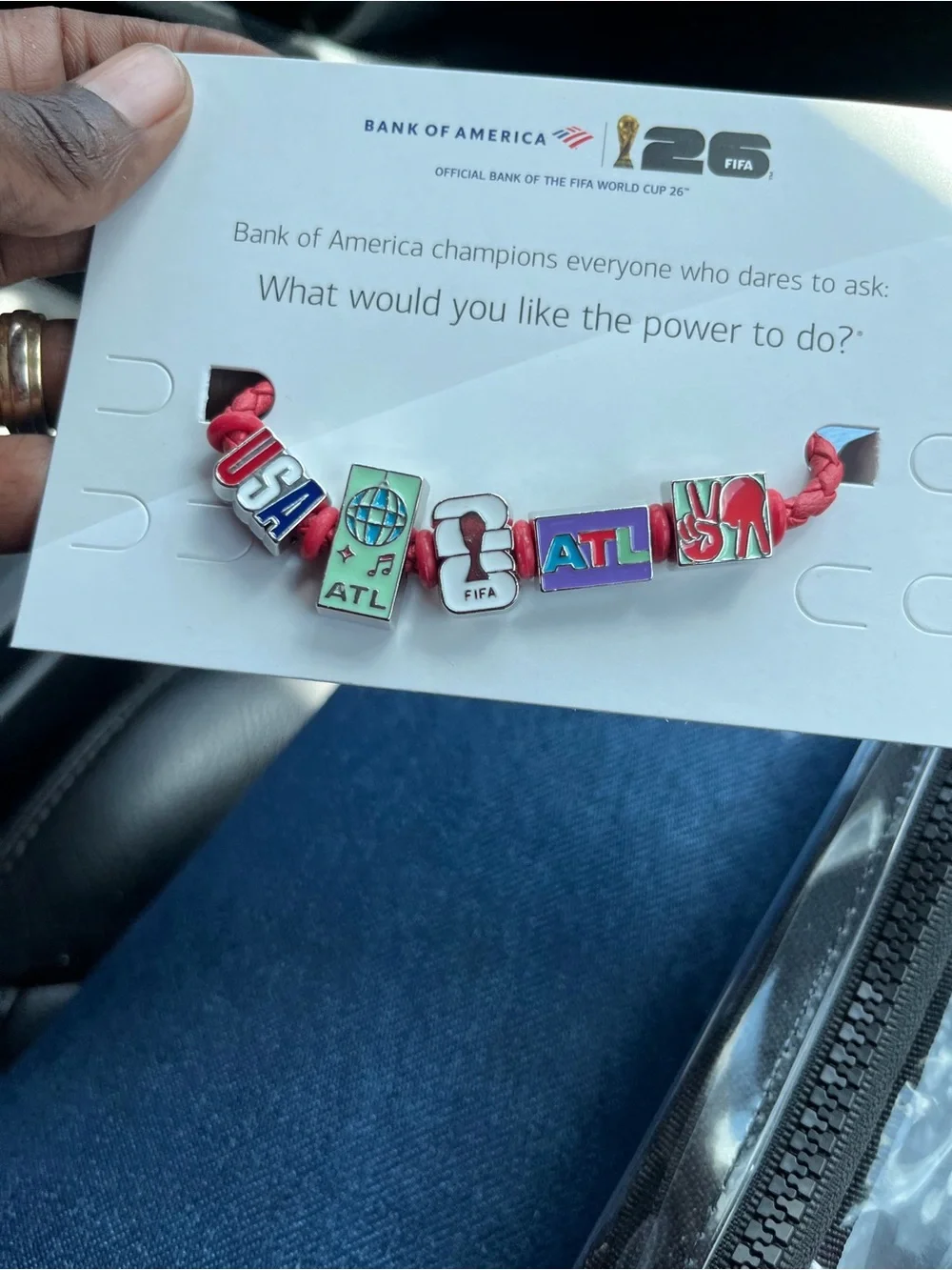 Bank of America Red FIFA ATL USA Charm Bracelet